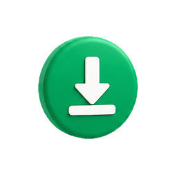 3D green download button
